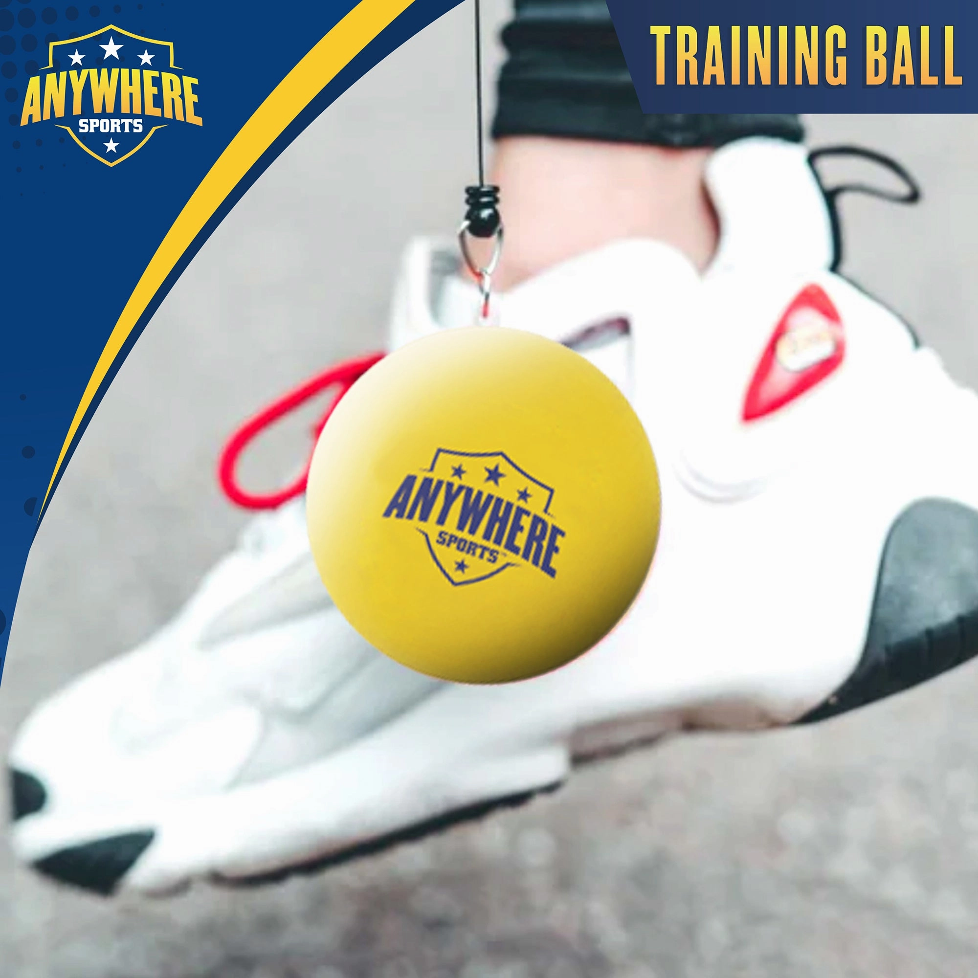 Triple Threat Sports Training Ball - 3-in-1 Leash Clip for Soccer, Football, Rugby