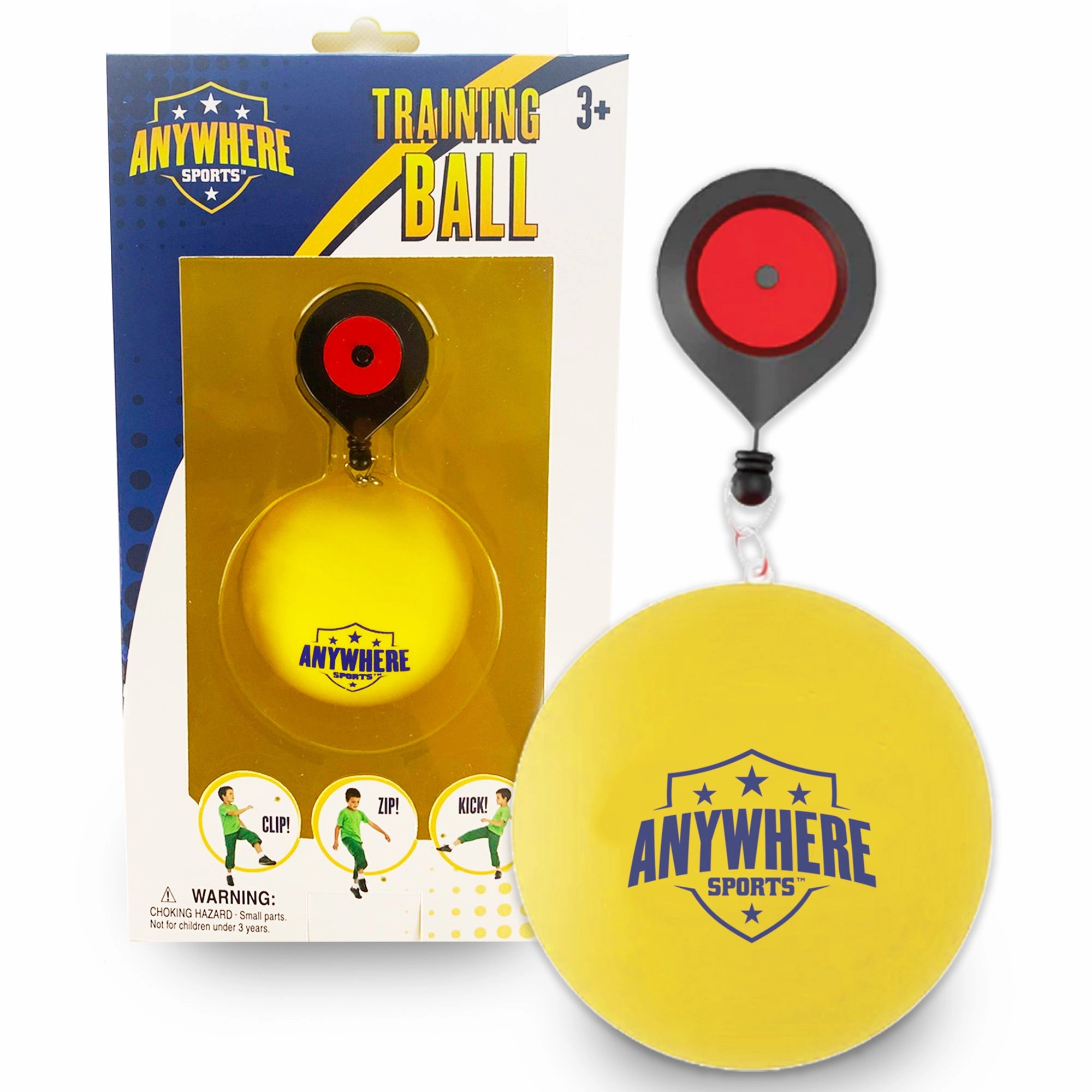 Triple Threat Sports Training Ball - 3-in-1 Leash Clip for Soccer, Football, Rugby