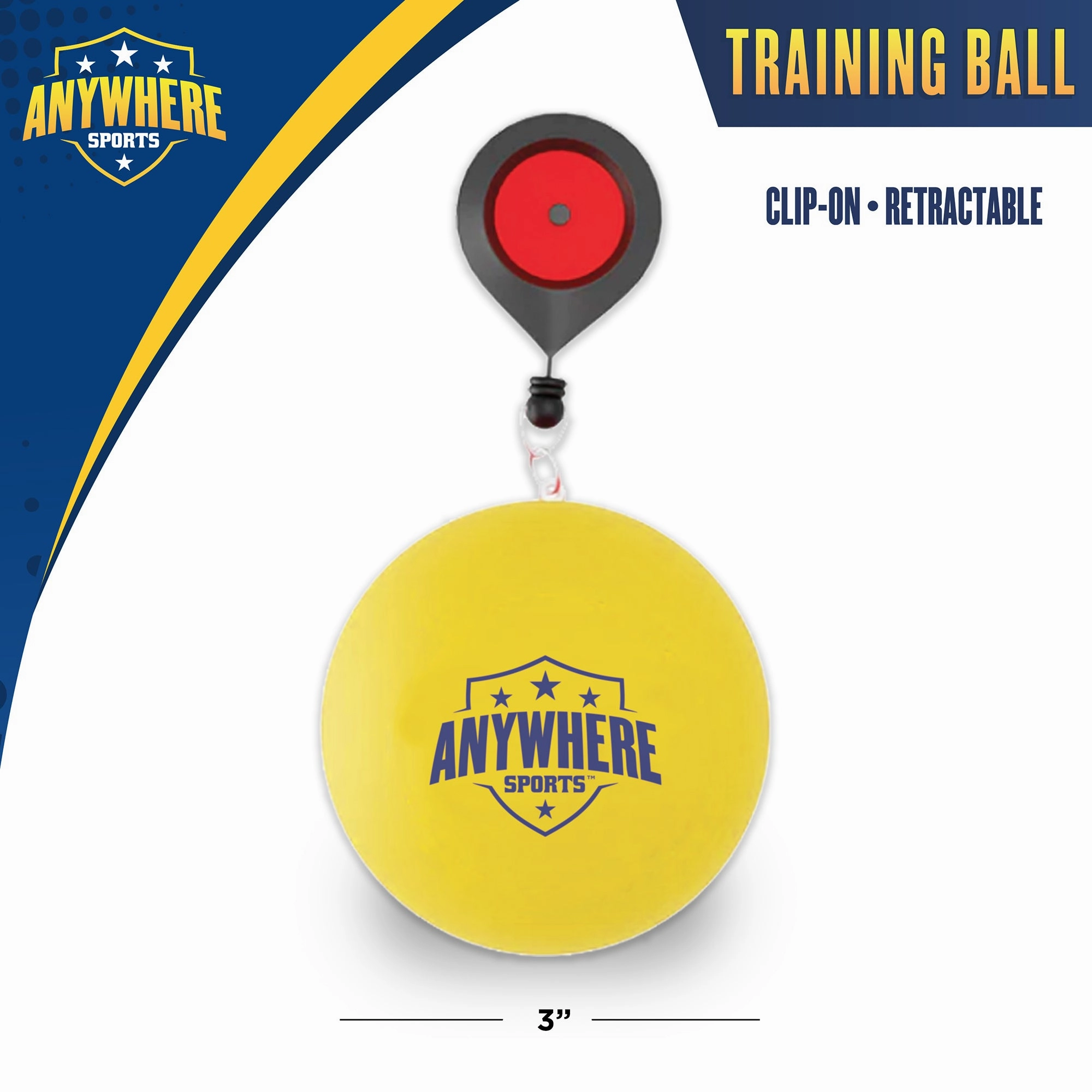 Triple Threat Sports Training Ball - 3-in-1 Leash Clip for Soccer, Football, Rugby