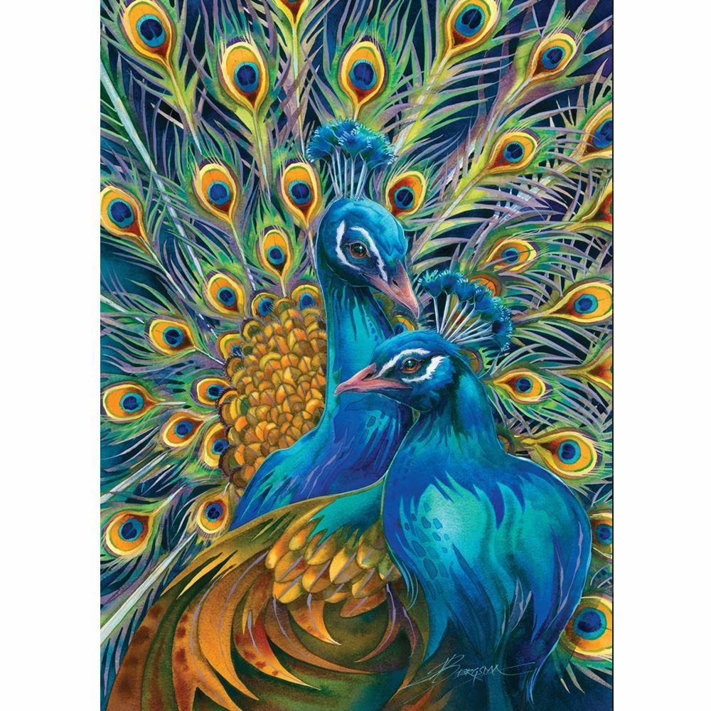 TWO'S COMPANY 1000 PIECE PUZZLE BLUE RHAPSODY PEACOCK