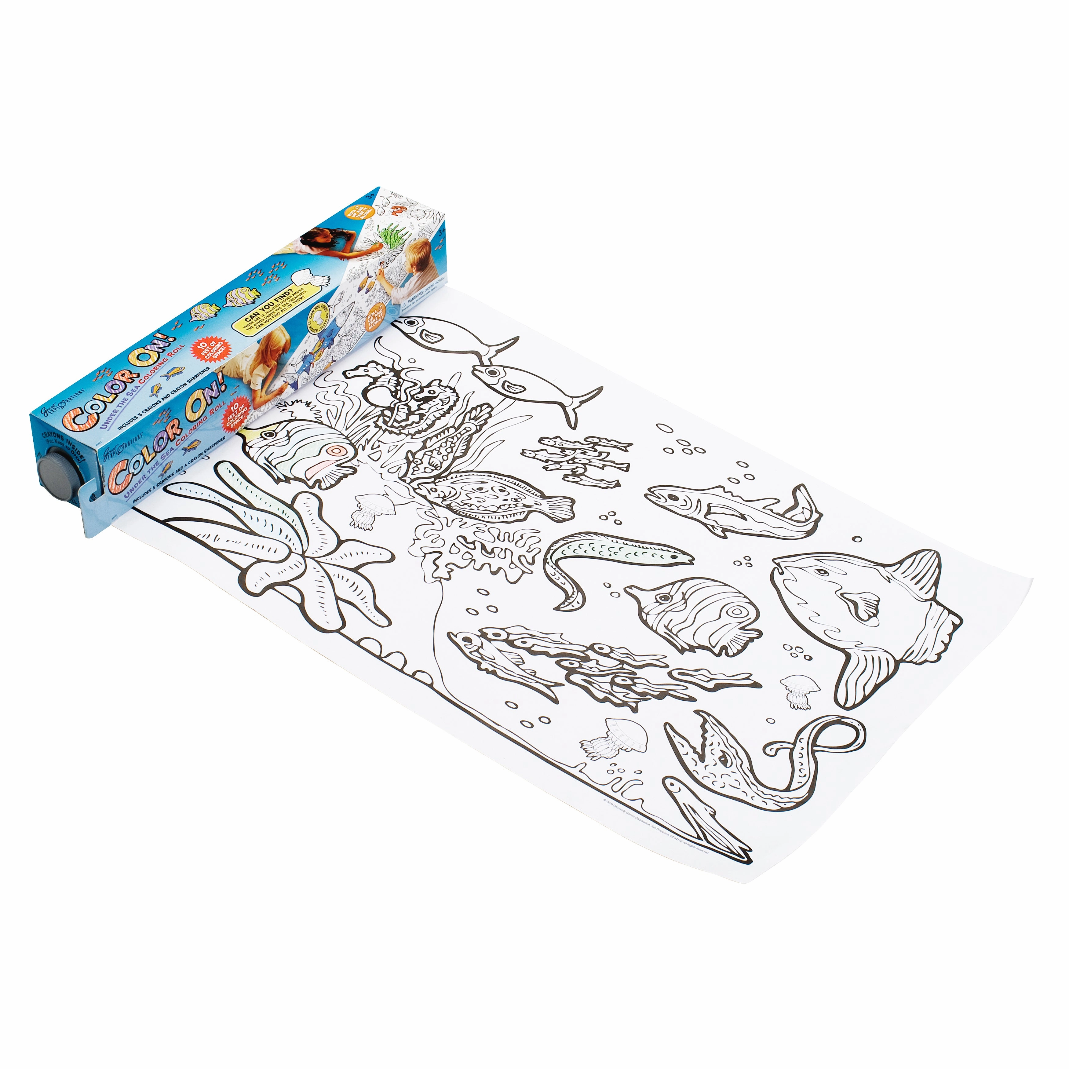 Under the Sea Color On! 10-Foot Coloring Roll with Crayons