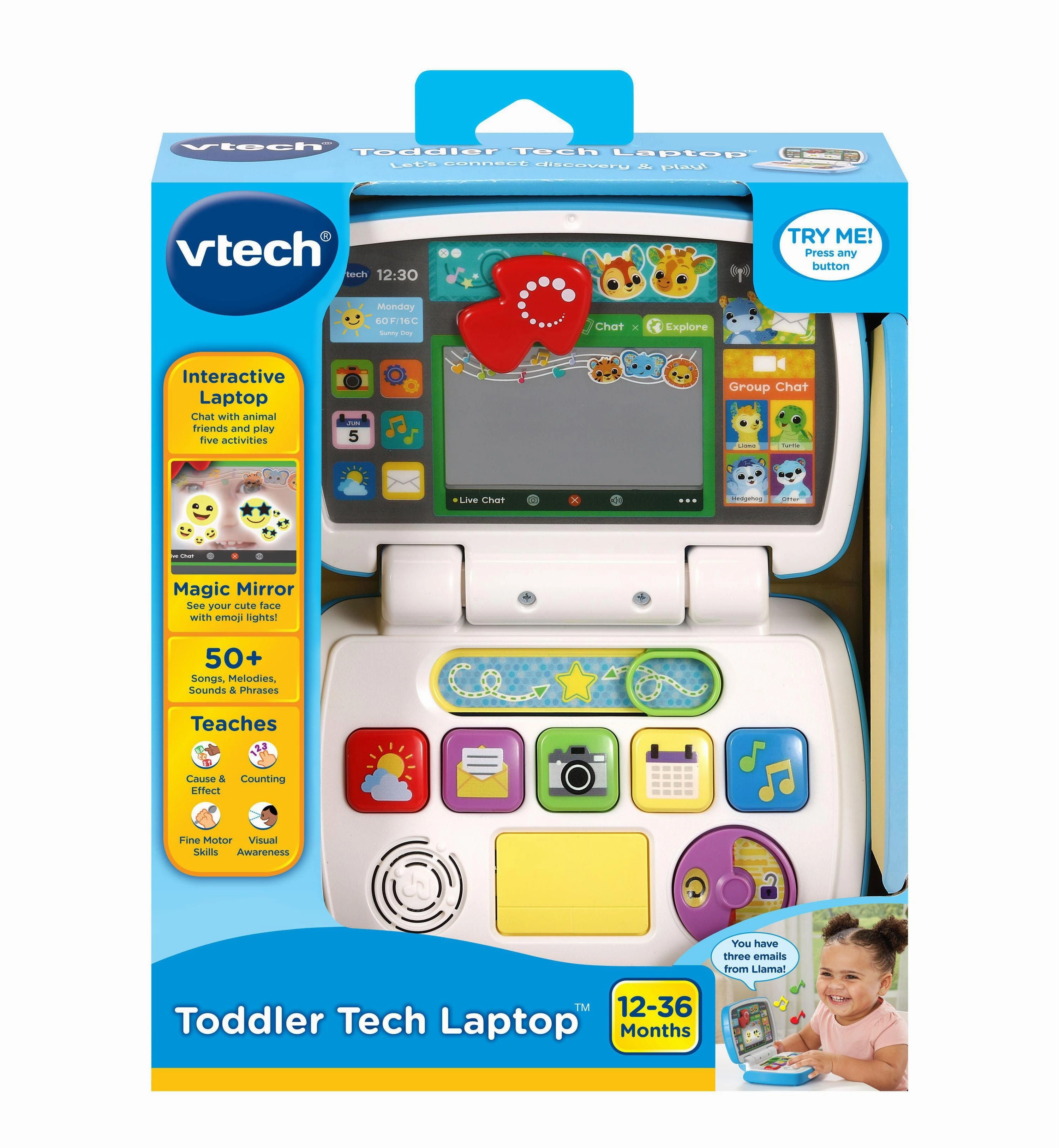 VTech Toddler Tech Laptop - Interactive Educational Toy with Magic Mirror
