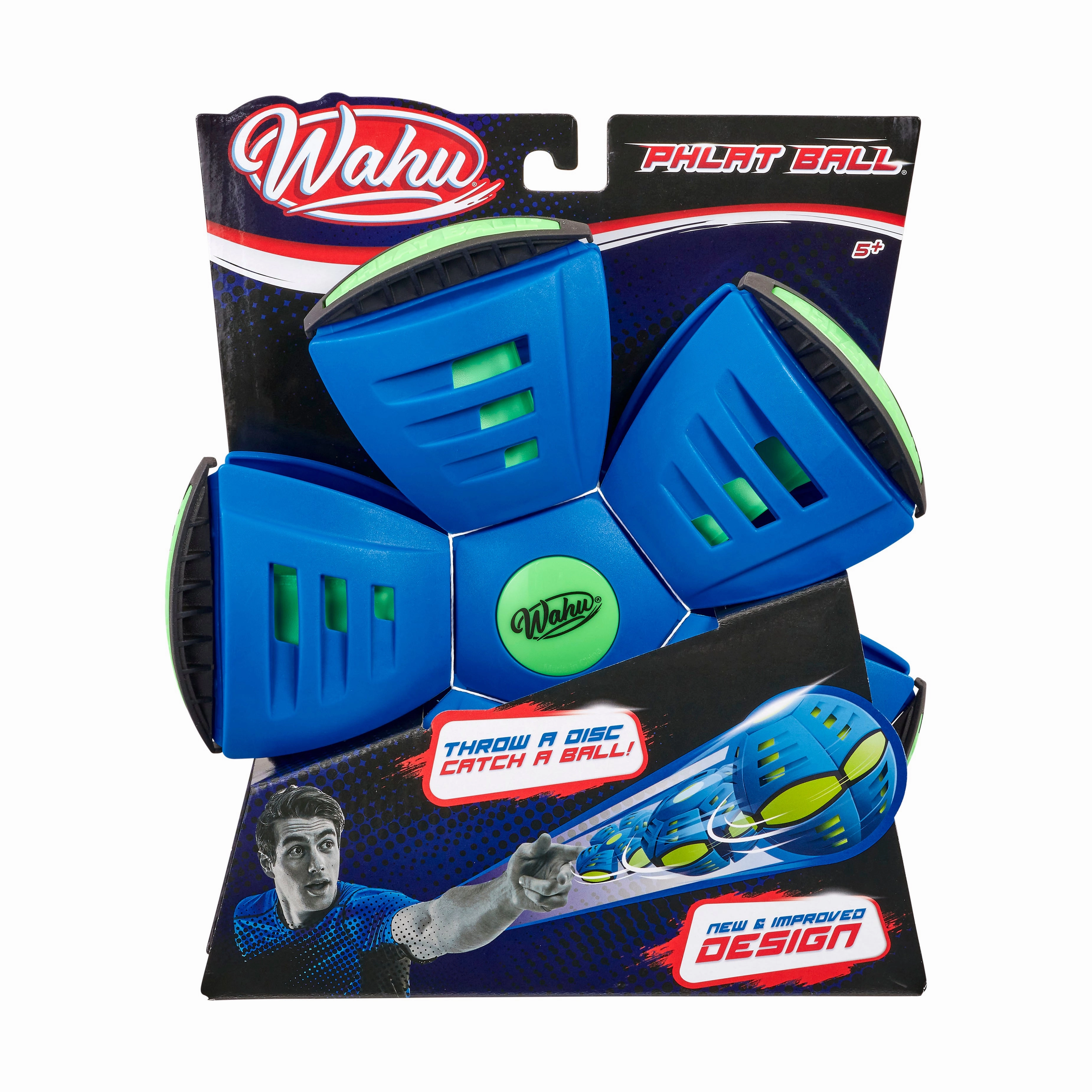 Wahu Phlat Ball Classic - Transforming Disc-to-Ball Toy, Blue