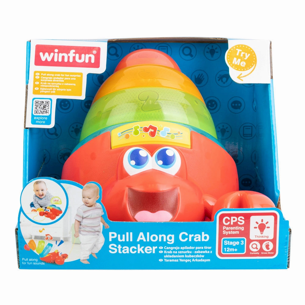 Winfun Pull Along Crab Stacker - Colorful Interactive Toy for Toddlers