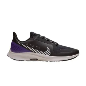 Women's Air Zoom Pegasus 36 Shield Shoes In Black/silver/desert Sand/voltage Purple