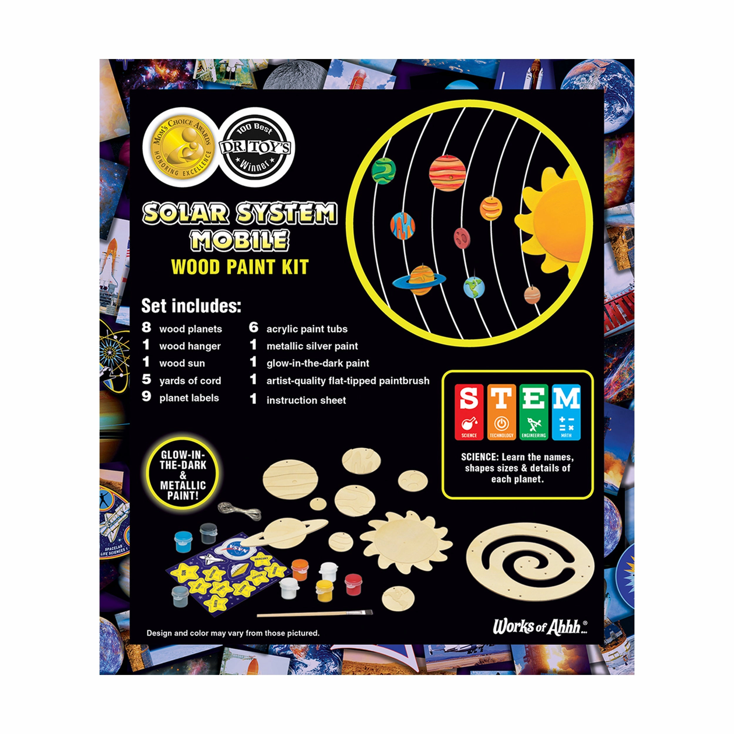 Works of Ahhh... NASA Solar System Mobile Wood Paint Kit