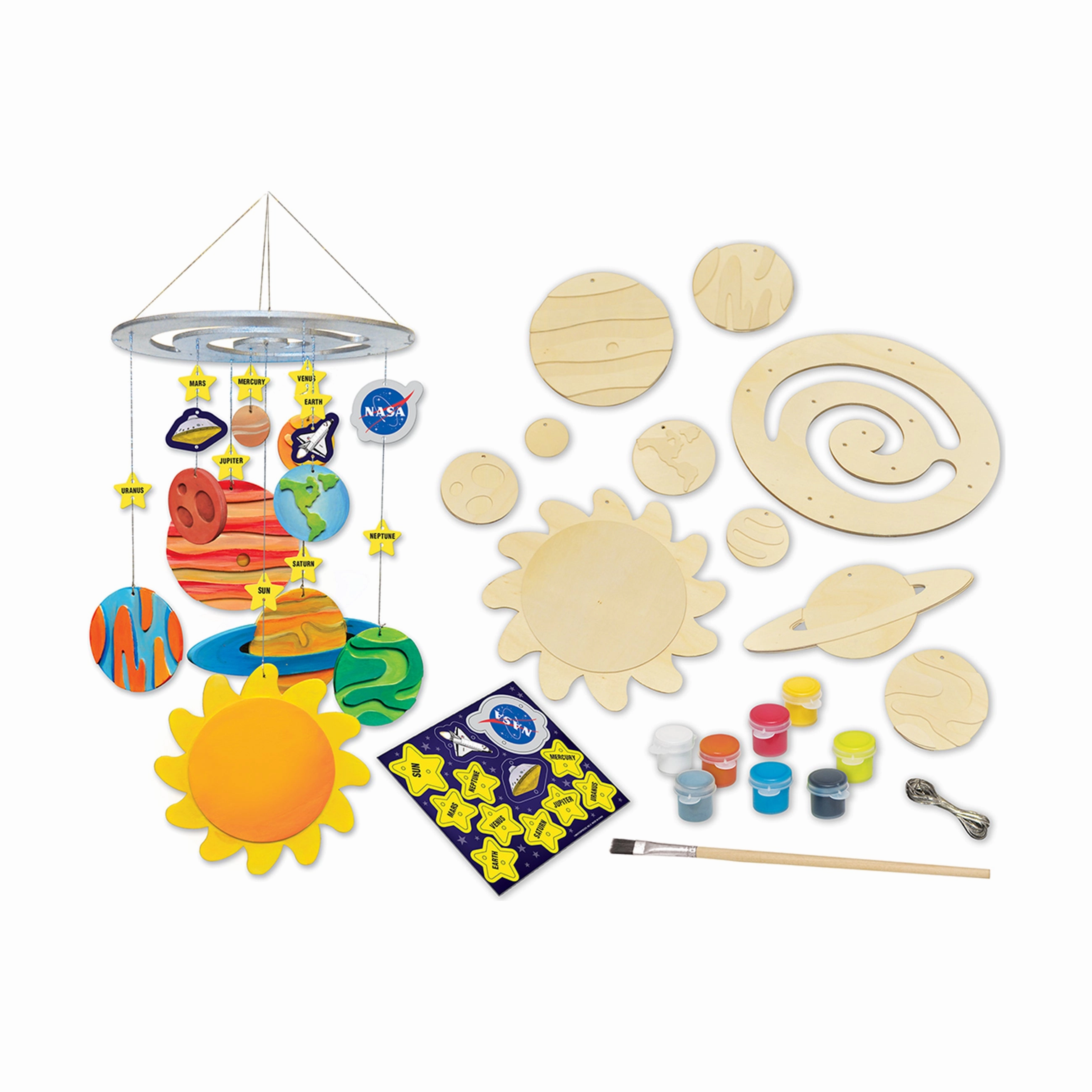 Works of Ahhh... NASA Solar System Mobile Wood Paint Kit