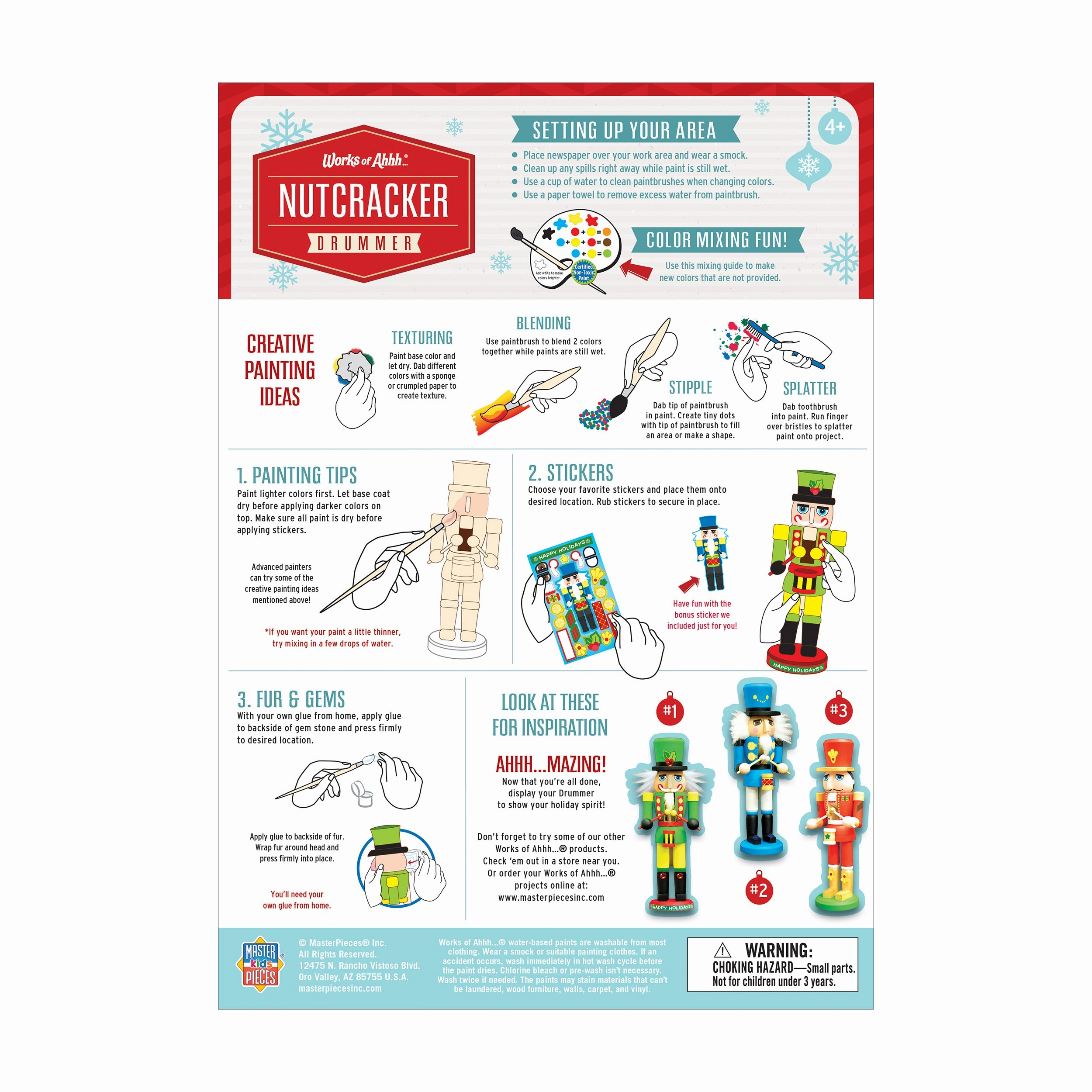 Works of Ahhh Nutcracker Drummer Wood Paint Kit - Craft Set