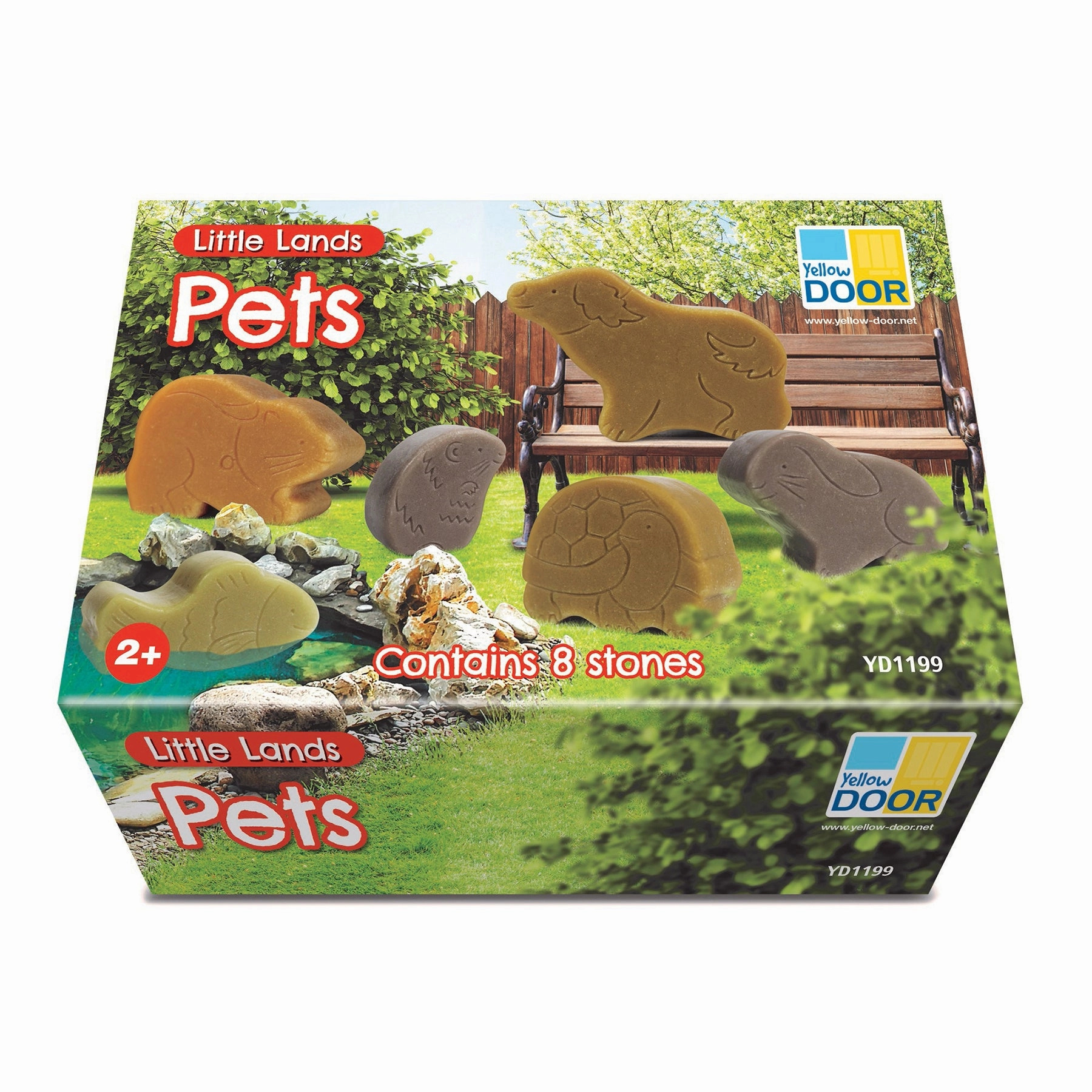 Yellow Door Little Lands  Durable Stone Pets Playset, Set of 8