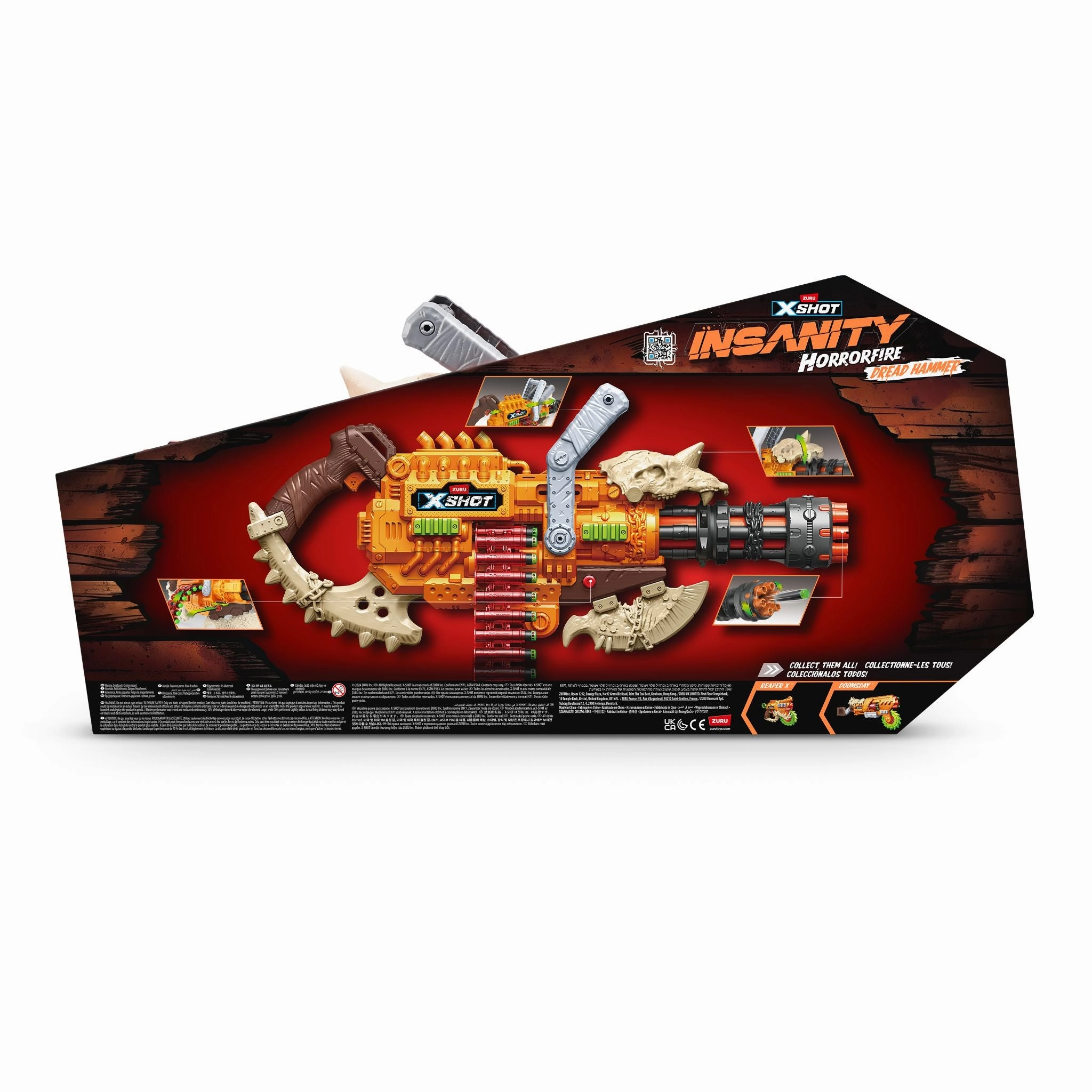ZURU X Shot Horror Fire Dread Hammer 48 Darts