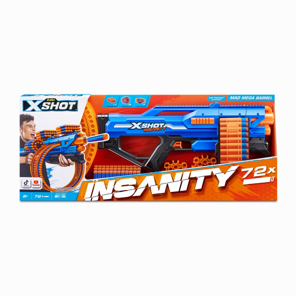 ZURU X Shot Insanity Mega Barrel With 72 Darts