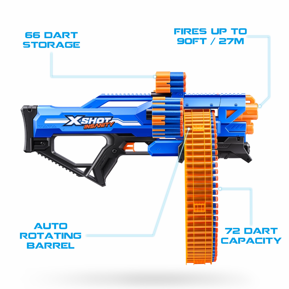 ZURU X Shot Insanity Mega Barrel With 72 Darts